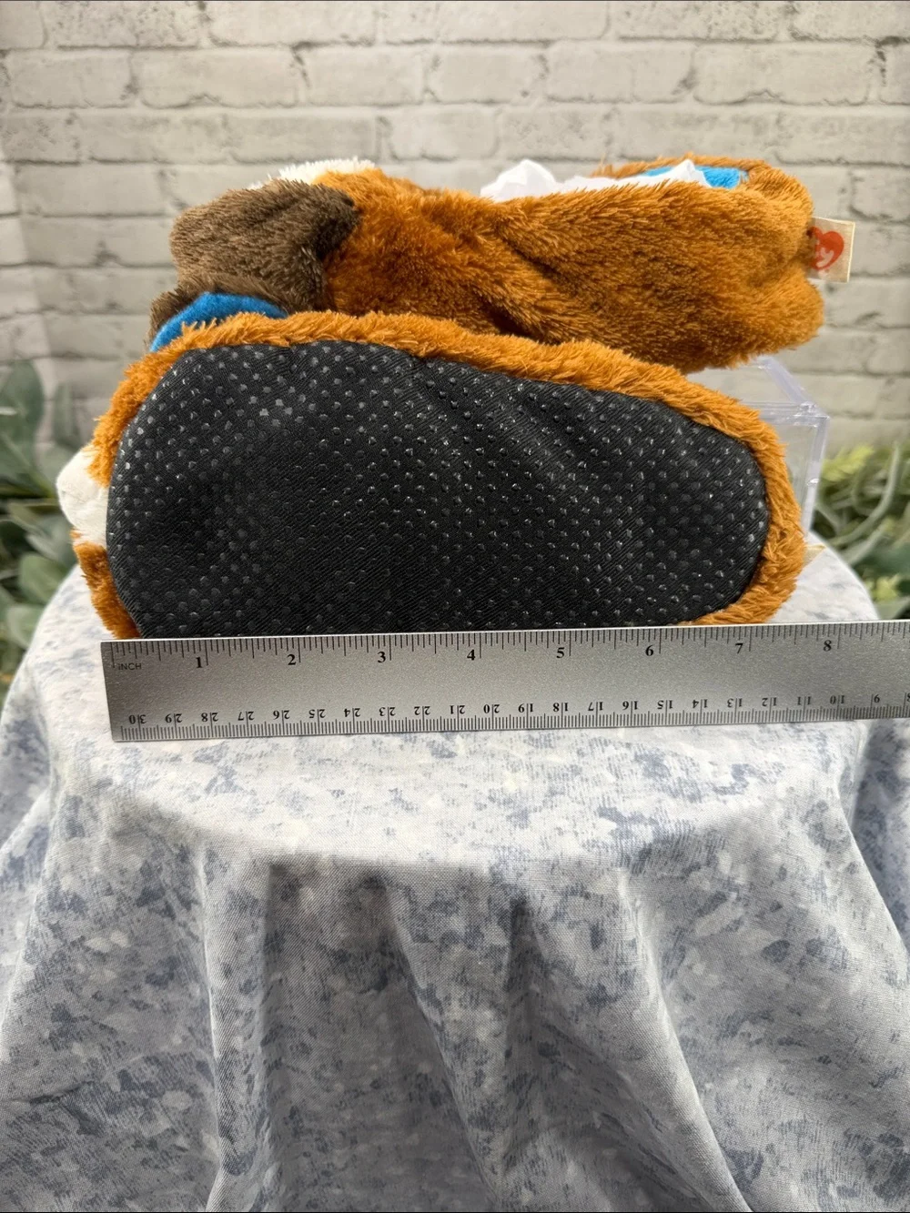 TY “Duke” Beanie Boo 3D Plush Brown & White Soft Furry Kids Slippers Boys 13